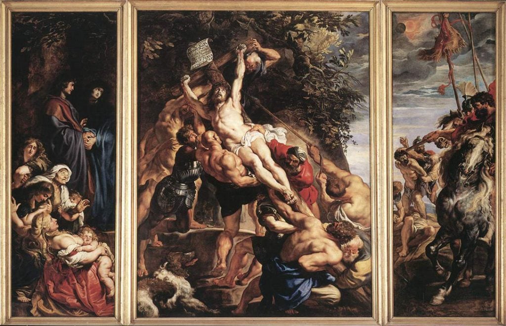 Peter Paul Rubens, The Raising of the Cross (ca. 1610/11). Collection of Onze Lieve Vrouwe-Kerk, Antwerp.
