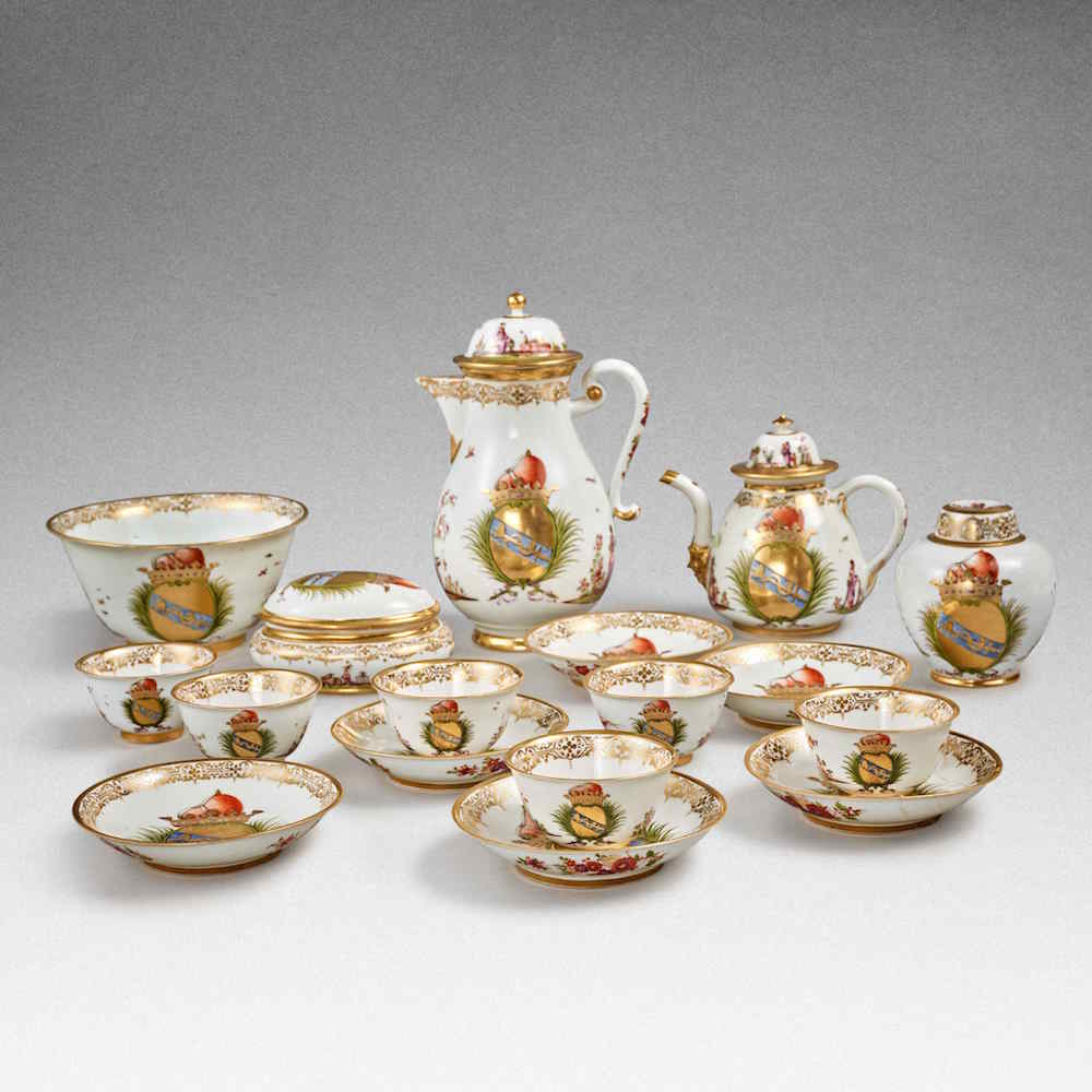 A rare Meissen armorial tea and coffee service. Image courtesy Sotheby's.