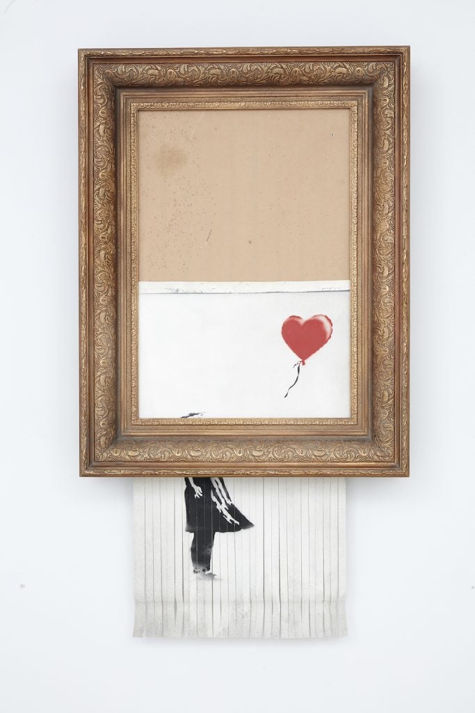 Banksy, Love Is In The Bin Image courtesy Sotheby's