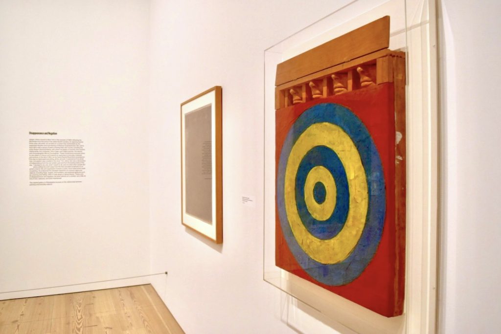 Jasper Johns, <em>Target with Four Faces</em> (1968) in the "Disappearance and Negation" gallery of "Jasper Johns: Mind/Mirror" at the Whitney. Photo by Ben Davis.