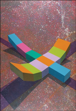 Ronald Davis, Tri-Lift Slabs (1987). Courtesy of 203 Fine Art.
