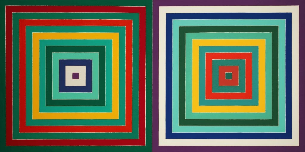 Frank Stella, <i>Scramble: Green Double/ Left N, Right 8 </i>(1977). Courtesy of Sotheby's.