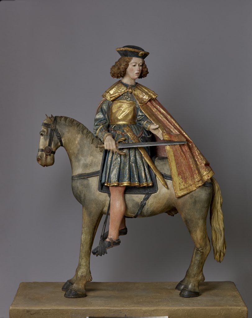 Anonymous Hispano-Flemish Sculptor, <em>St. Martin</em> (ca. 1450–75). Photo courtesy of the Hispanic Society of America. 