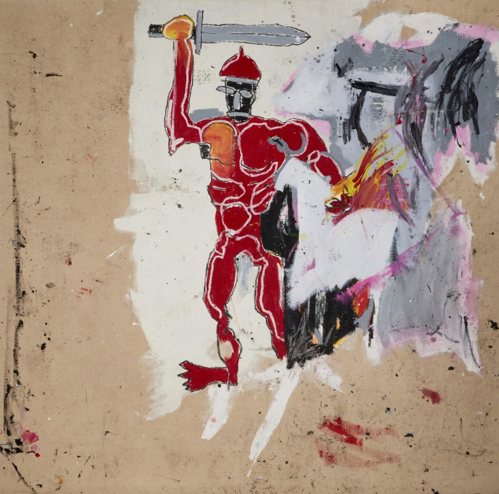 Jean-Michel Basquiat, <i>Untitled (Red Warrior)</i> (1982). Photo courtesy of Sotheby's