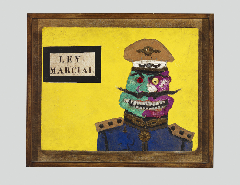 Antonio Berni, <em>Ley marcial o le dictateur [Martial Law or The Dictator]</em> (1964). Collection of the Blanton Museum of Art at the University of Texas at Austin, Gift of Judy S. and Charles W. Tate, 2014.