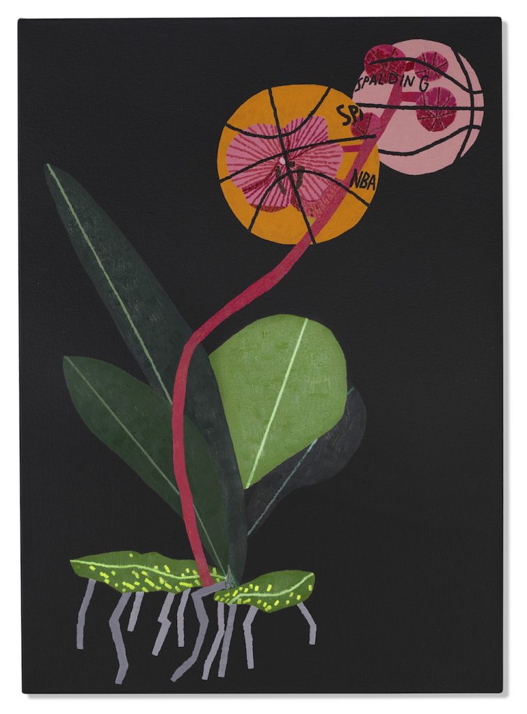 Jonas Wood, Mini Purple Bball Orchid (2021). Image courtesy the artist and Christie's.