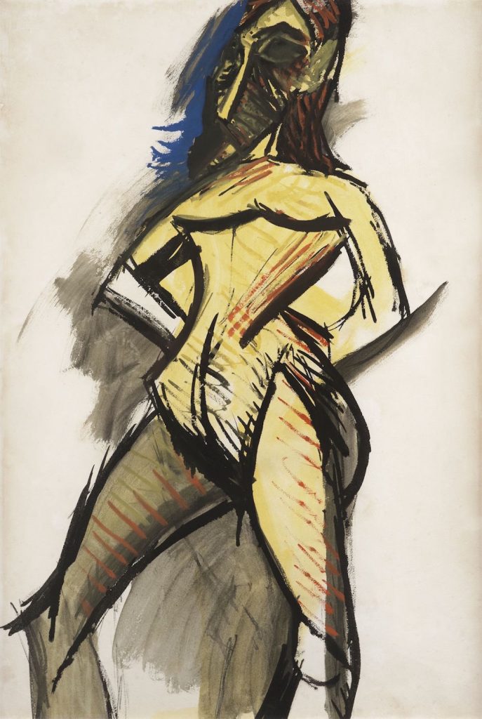 Pablo Picasso,Les demoiselles d'Avignon: Nu jaune (Étude) [Lesdemoiselles d'Avignon: Yellow Nude (Study)] Paris, (June-July 1907) Collection of Gretchen and John Berggruen,San Francisco. Photograph by Phocasso / J.W. White.Courtesy Berggruen Gallery.