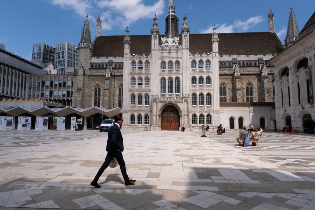 Plaza outside Guildhall on 11th August 2021 in London, United Kingdom. Photo: Mike Kemp/In Pictures via Getty Images.