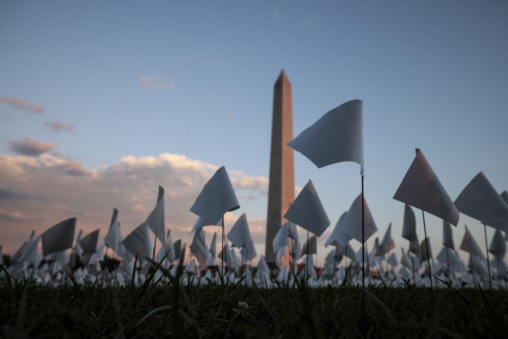 Suzanne Brennan Firstenberg, <em>In America: Remember</em> (2021), installation view on the National Mall in Washington, D.C. Photo by Anna Moneymaker/Getty Images.