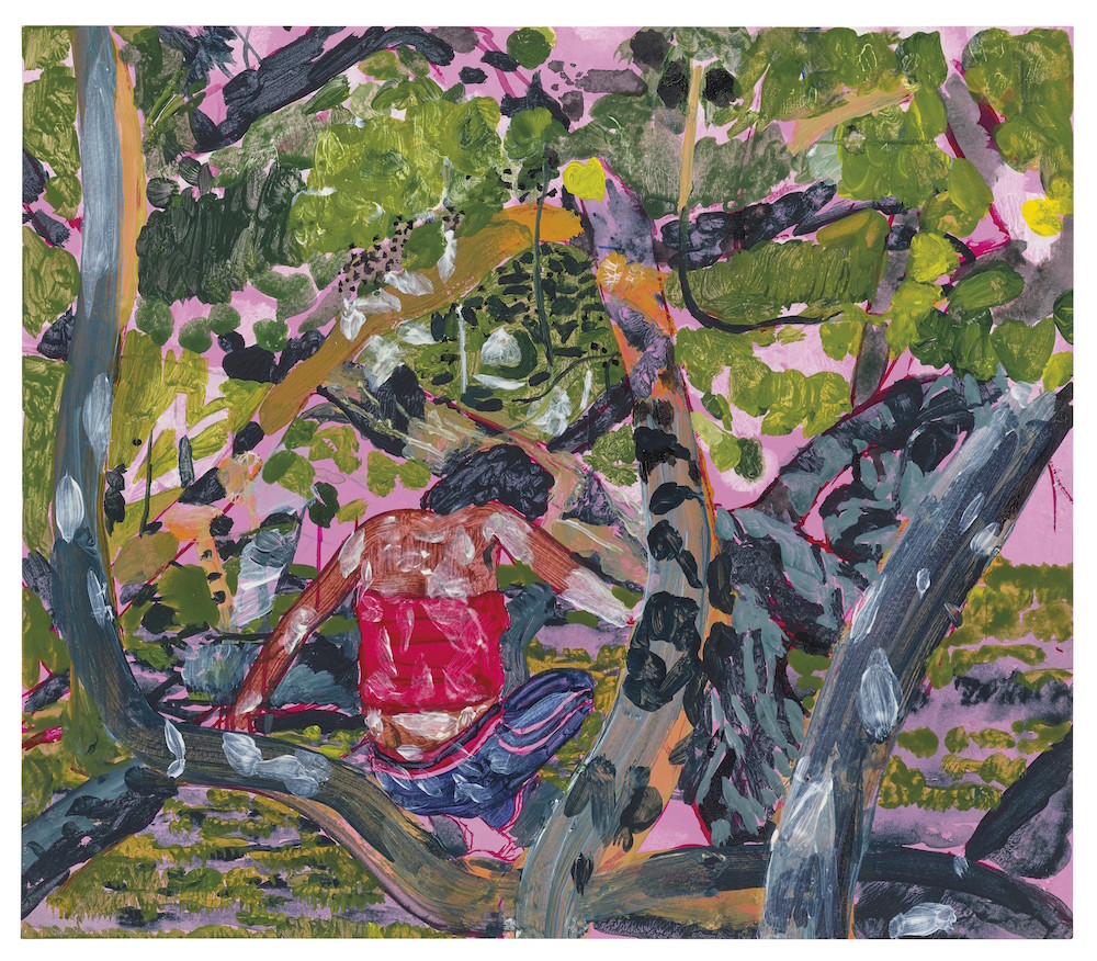 Hurvin Anderson, Girl in a Tree (2018). Image courtesy Christie's.