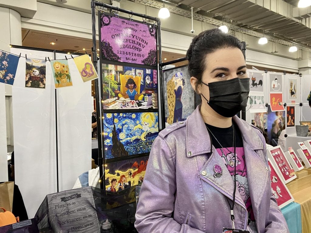 Artist Missy Peña at New York Comic Con 2021. Photo by Sarah Cascone.
