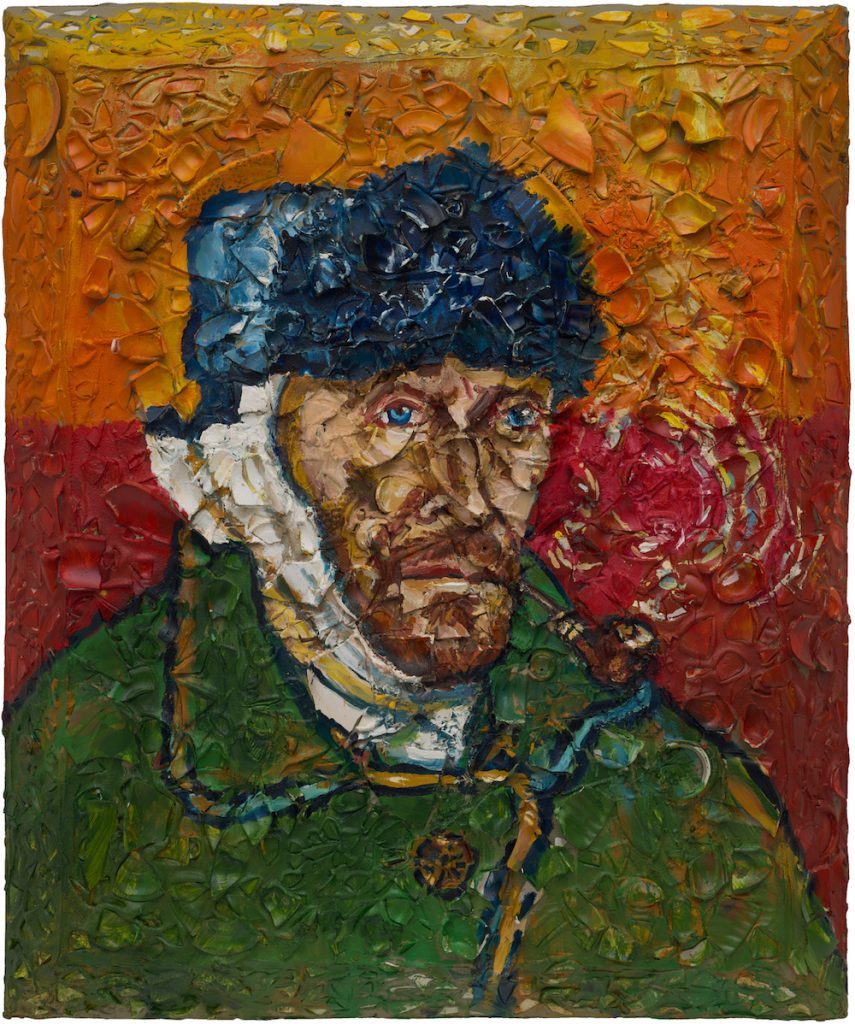 Julian Schnabel, Number 2 (Van Gogh, Self Portrait with Bandaged Ear, Willem) (2019) ©Julian Schnabel. Image courtesy Pace Gallery.
