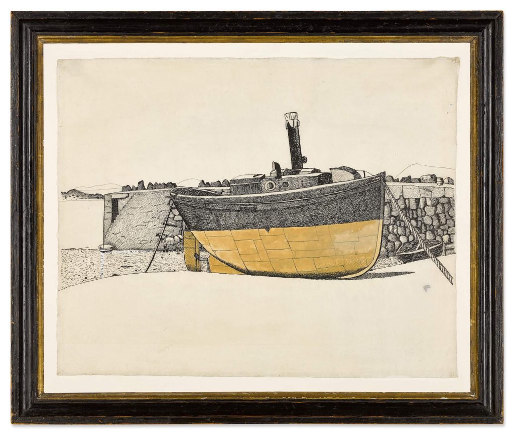 Lucian Freud, <i>Boat, Connemara</i>. Courtesy Sotheby's.