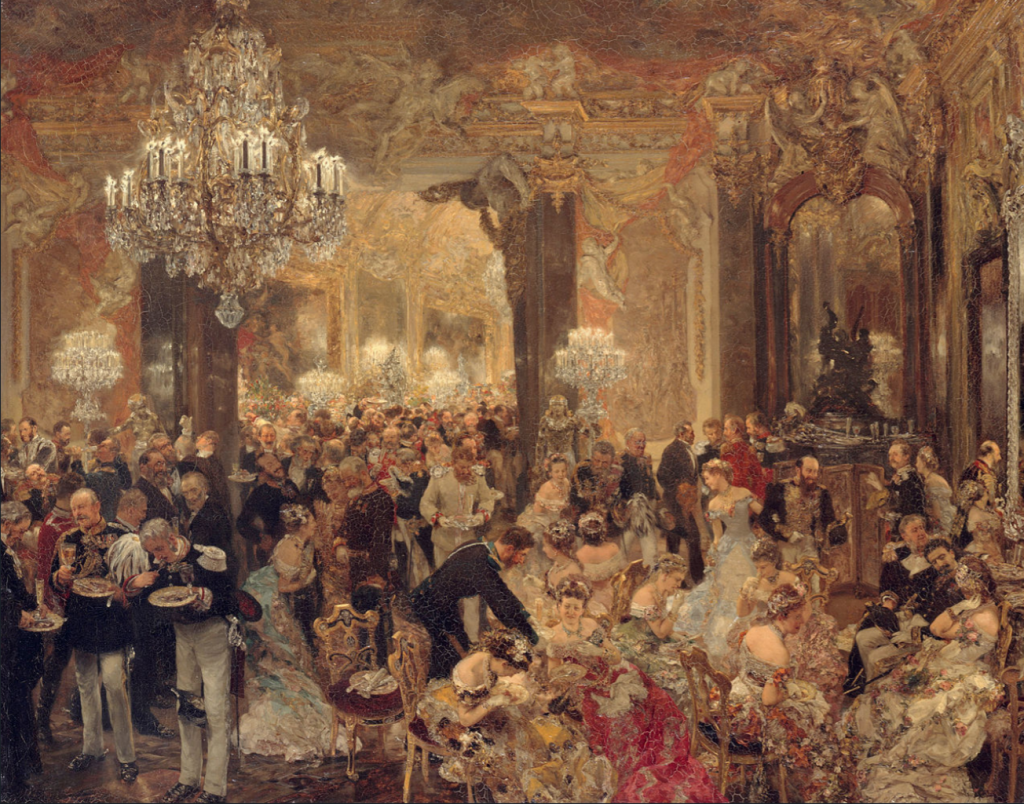Adolph Menzel, <i>The Dinner at the Ball</i> (1878). Image © b p k - Photo Agency / Nationalgalerie, Staatliche Museen zu Berlin / Jörg P. Anders.