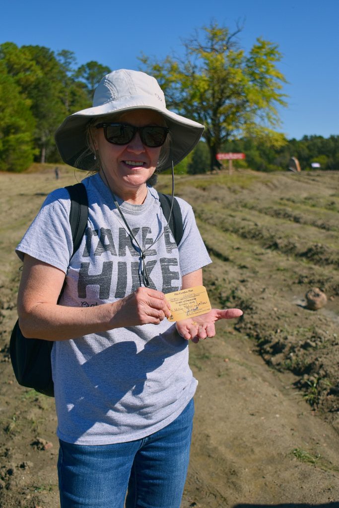 Noreen Wredberg discovered a 4.3-carat yellow diamond at Crater of Diamonds State Park in Murfreesboro, Arkansas. Photo courtesy of Arkansas State Parks.