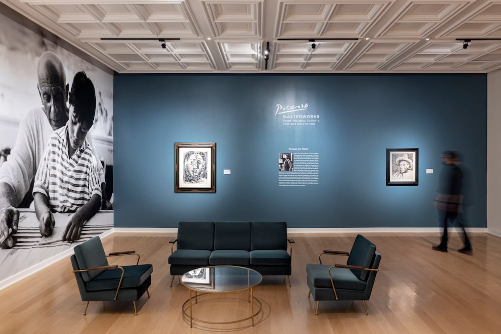 Installation view of "Picasso: Masterworks" at MGM in Las Vegas. Image courtesy Sotheby's.