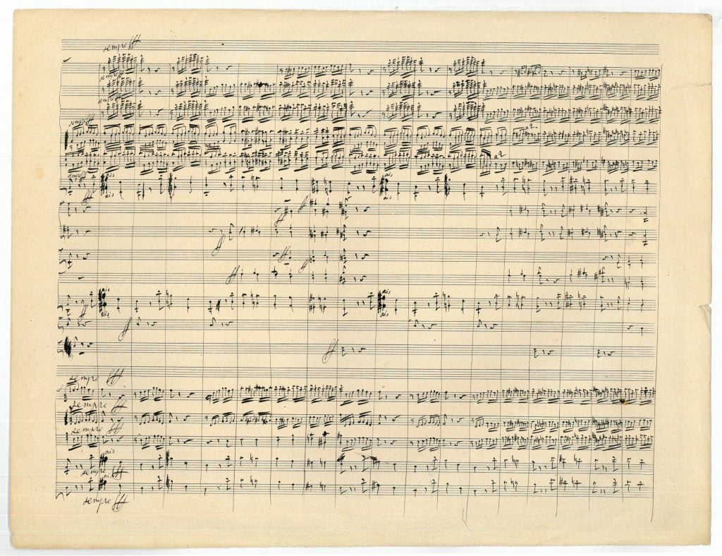A Rare Tchaikovsky Manuscript for “Allegro molto" from the Opera “The Maid of Orleans”. Courtesy of Antiquariaat Inlibris Gilhofer Nfg. GmbH. 