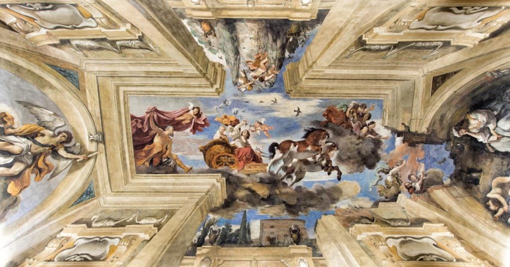 Guercino, <em>Aurora</em> (1622). Collection †HSH Prince Nicolò and HSH Princess Rita Boncompagni Ludovisi, Casino Aurora, Rome.