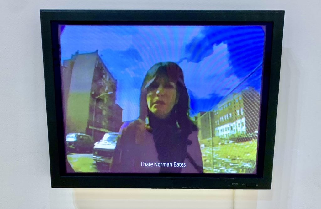 Video of Diane Burns, <em>Poetry Spots: Diane Burns reads 'Alphabet City Serenade'</em> (1989) in "Greater New York." Photo by Ben Davis.