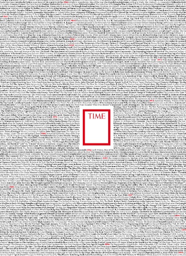 Time Magazine, <em>The lines of history</em> (2021).  Image courtesy of Sotheby's. 