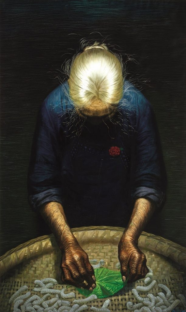 Luo Zhongli, <i>Spring Silkworms</i> (1980). Courtesy of Poly Auction International, Ltd.