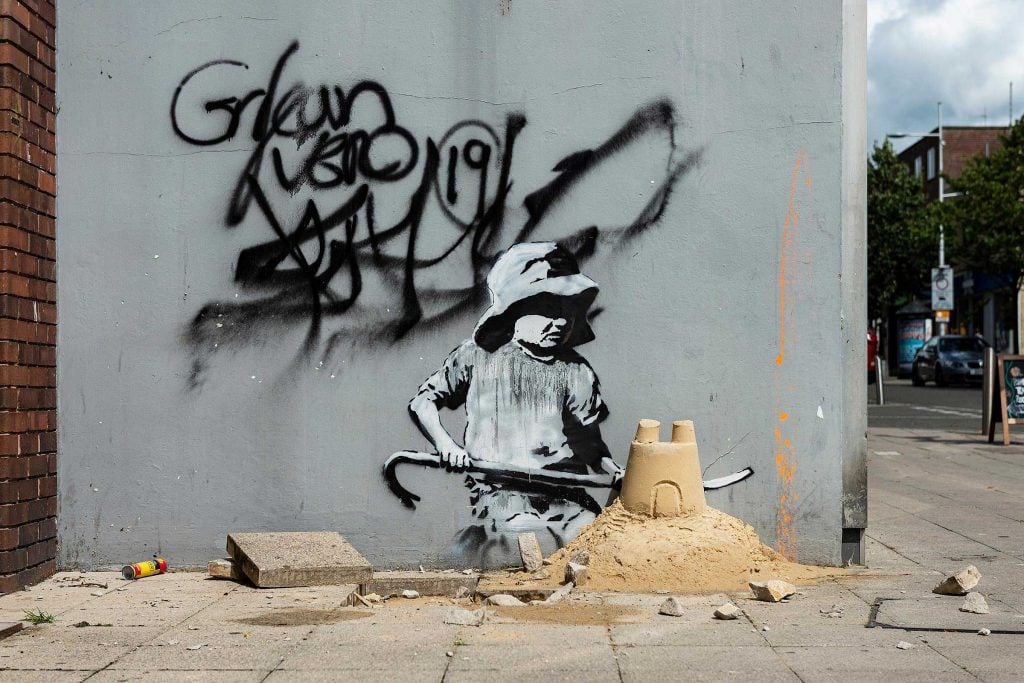 Banksy, Sandcastle in Lowestoft, part of his 