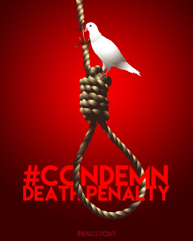 Badiucao, <em>Condemn Death Penalty</em> (2021). Image ©Badiucao. 