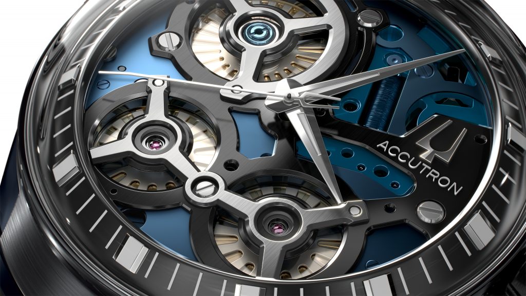 An old-meets-new DNA style, powered by electrostatic energy. <br>Courtesy of Accutron.</br>