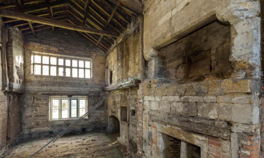 The great hall of Calverley Old Hall, Yorkshire, England. Photo by Tom Burrows/Landmark Trust.