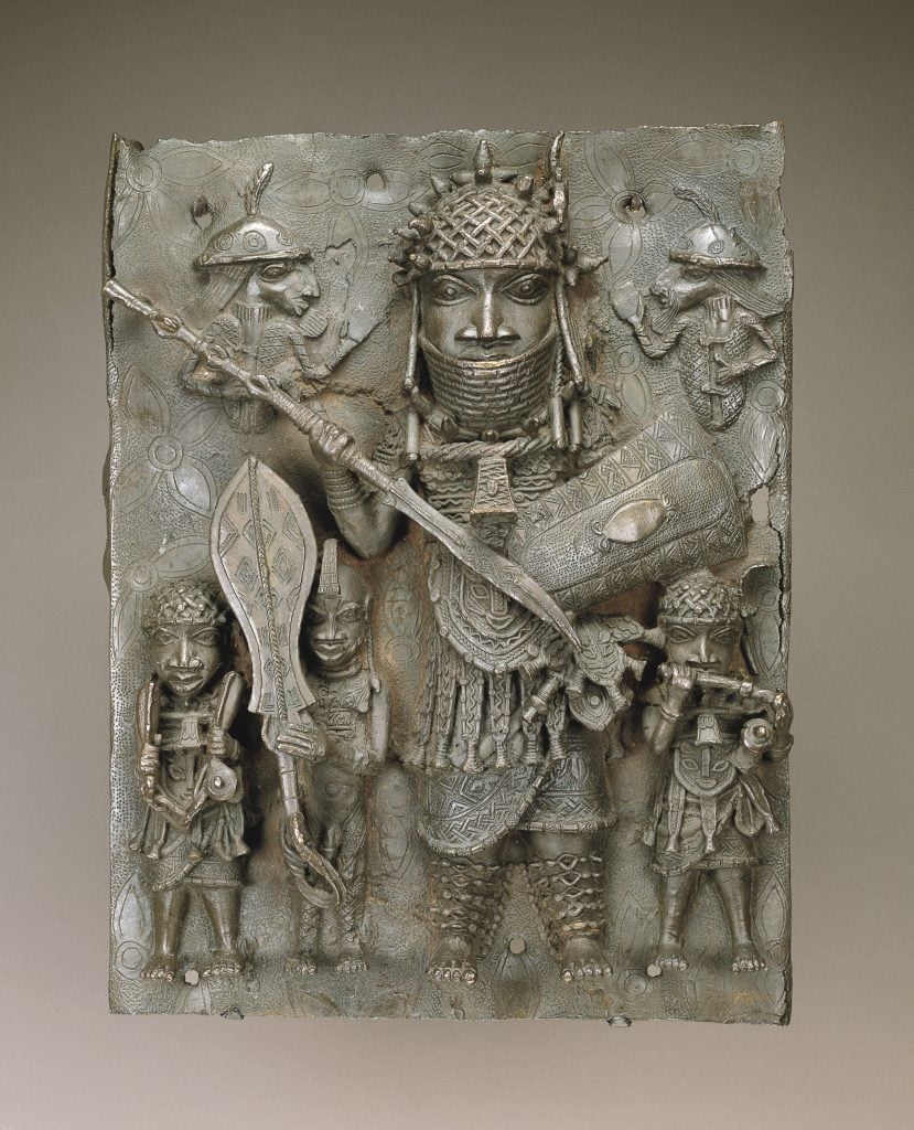 A Benin plaque from the mid-16th to 17th centuries. Courtesy of the National Museum of African Art.