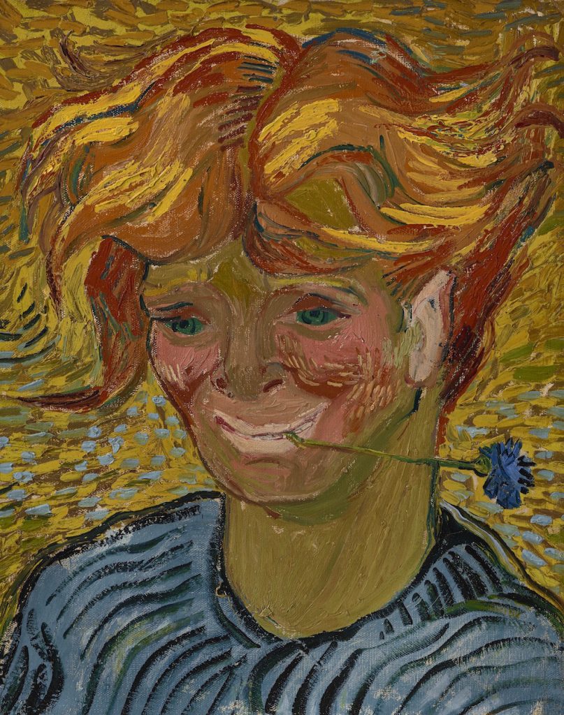 Vincent Van Gogh, <i>Jeune homme au bleuet</i> (1890). Image courtesy Christie's.