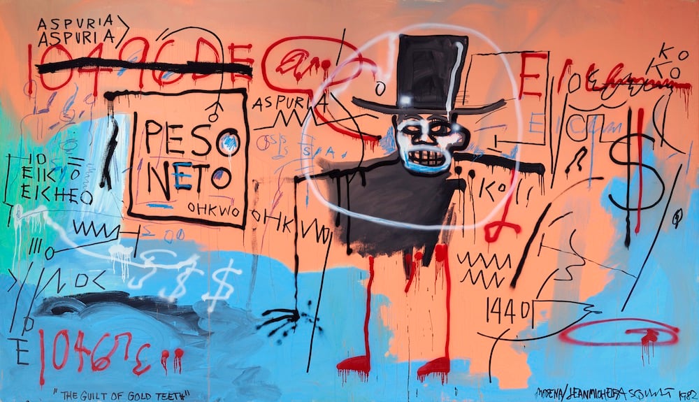 Jean-Michel Basquiat, The Guilt of the Golden Teeth (1982).  Image courtesy of Christie's.