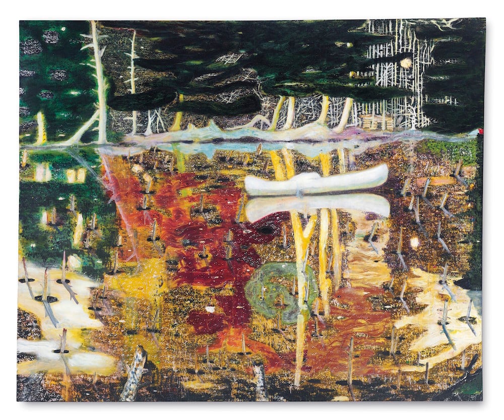 Peter Doig, Swamped (1990). Image courtesy Christie's.