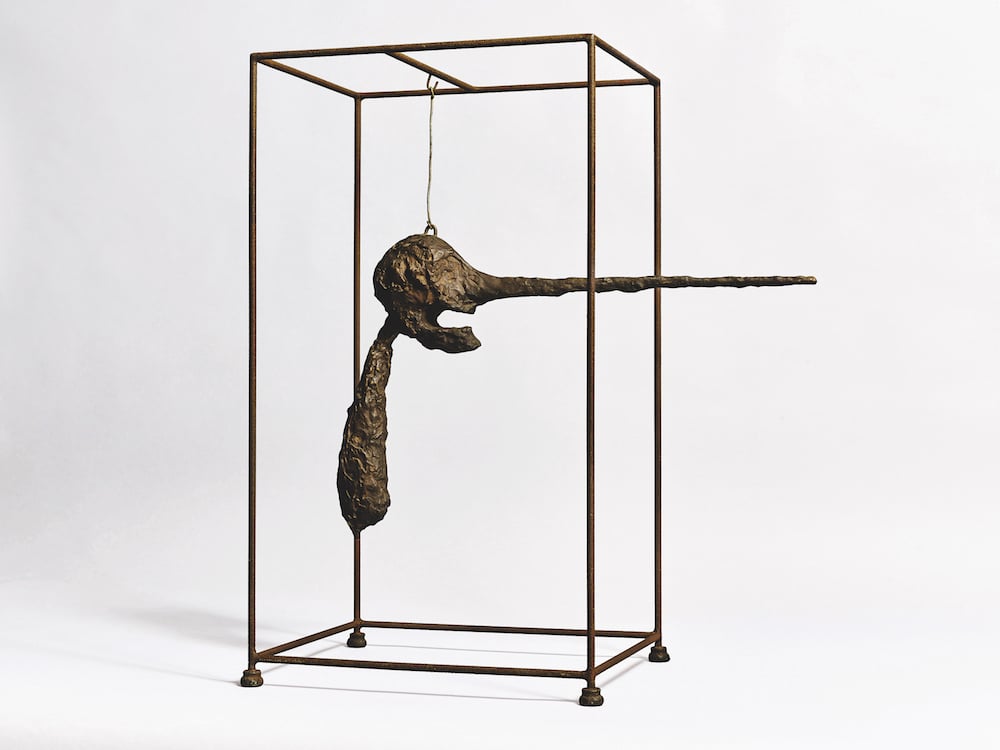 Alberto Giacometti, Le Nez conceived in 1947;  this version was conceived in 1949 and cast in 1965. The picture is lent by Sotheby's.