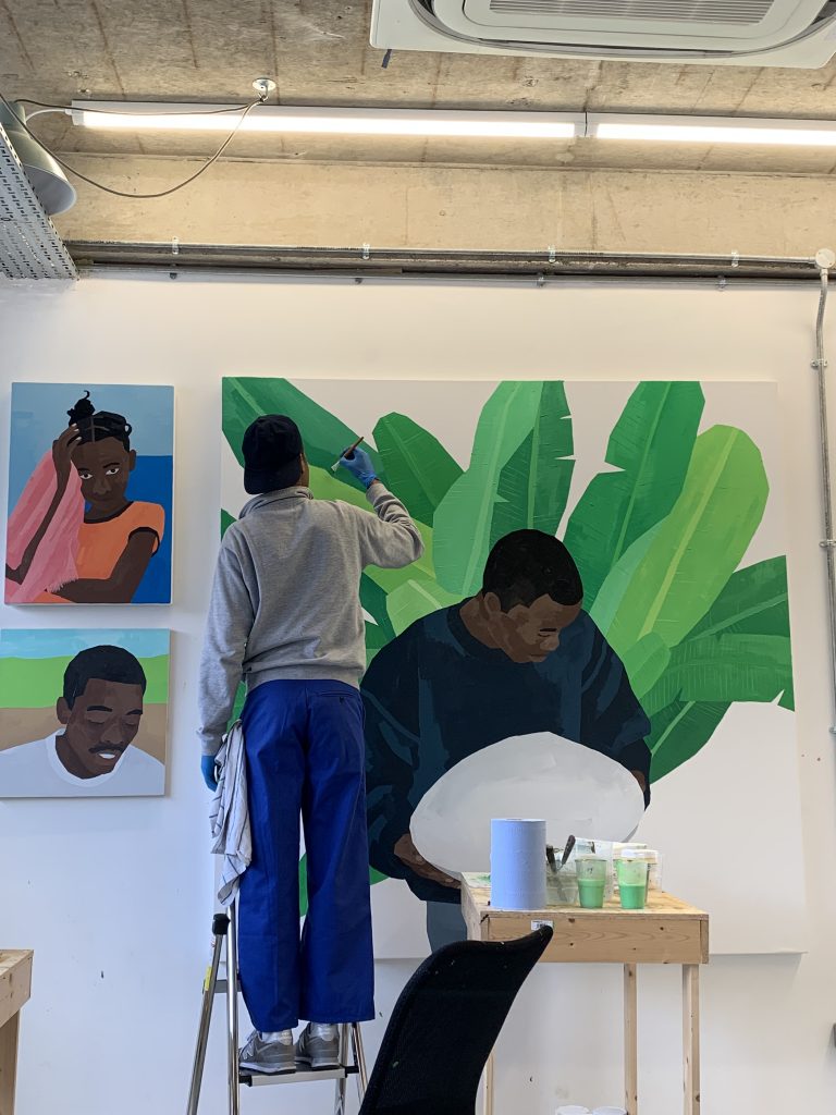 Soimadou Ibrahim at work in his studio. Courtesy of the artist.