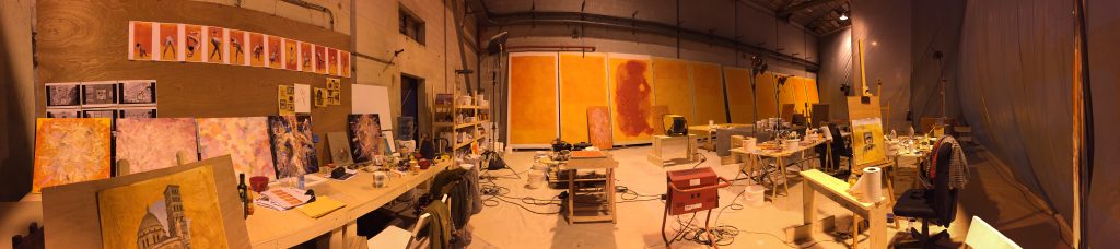 The painting studio for <em>The French Dispatch</em>. Photo courtesy of Sian Smith.