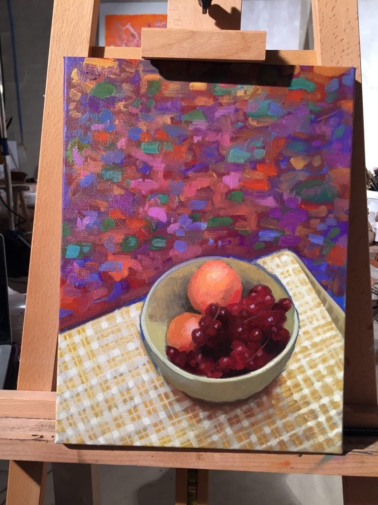 Sian Smith's <em>Fruit Bowl</em> Moses Rosenthaler painting for <em>The French Dispatch</em>. Photo courtesy of Sian Smith. 