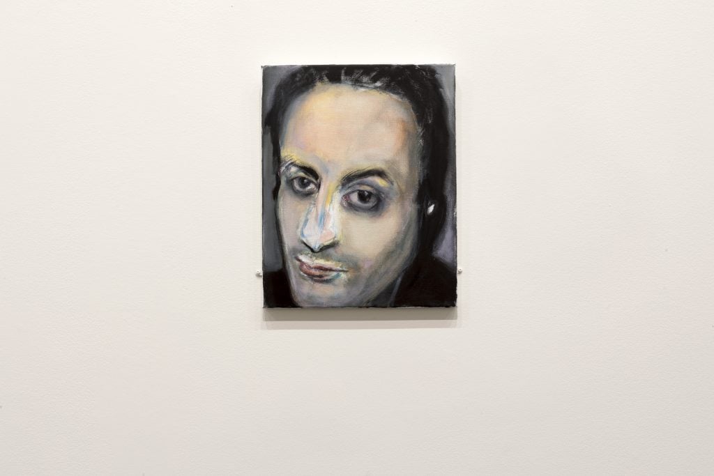 Marlene Dumas's portrait of Hafid Bouazza in "Spleen de Paris" presentation at Musée d'Orsay. Credit: Sophie Crépy.