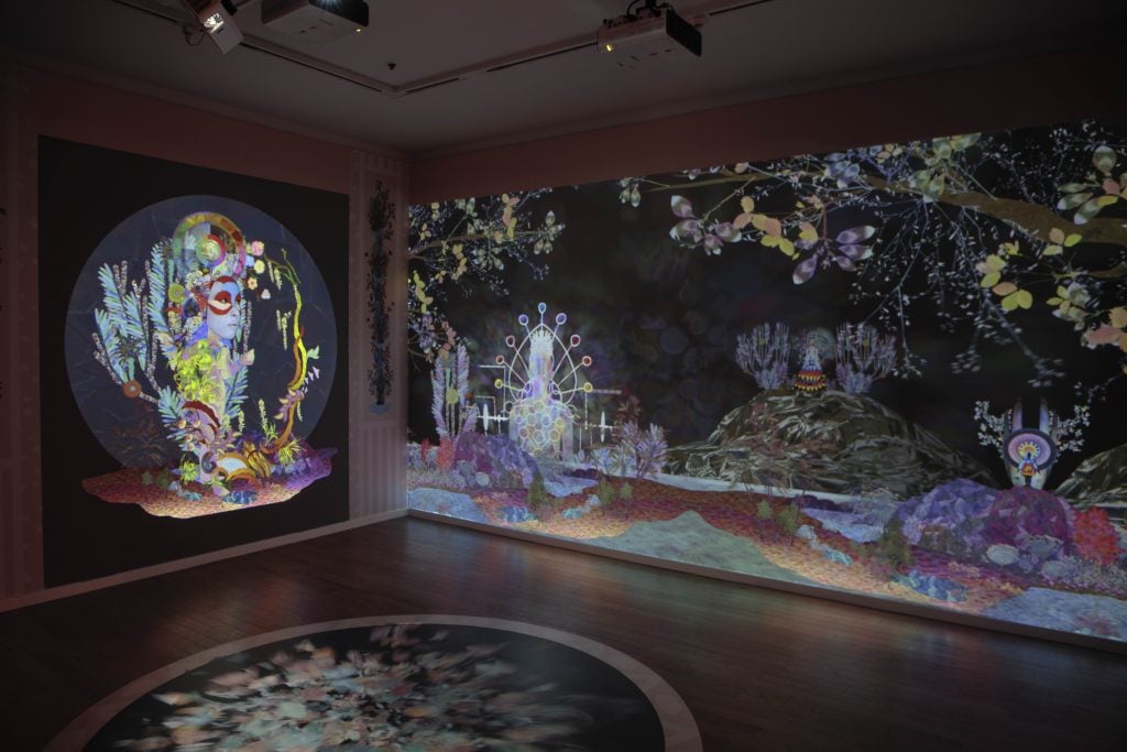 Installation view of "Saya Woolfalk: Field Notes From the Empathic Universe" at the Newark Museum of Art. Photo by Richard Goodbody, courtesy of the Newark Museum of Art.