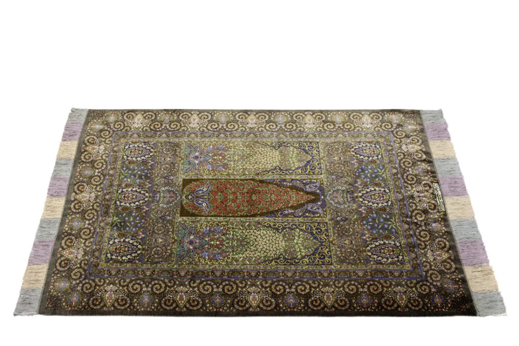 Persian Qum Tree of Life Silk Carpet. Estimate $2,000–4,000.