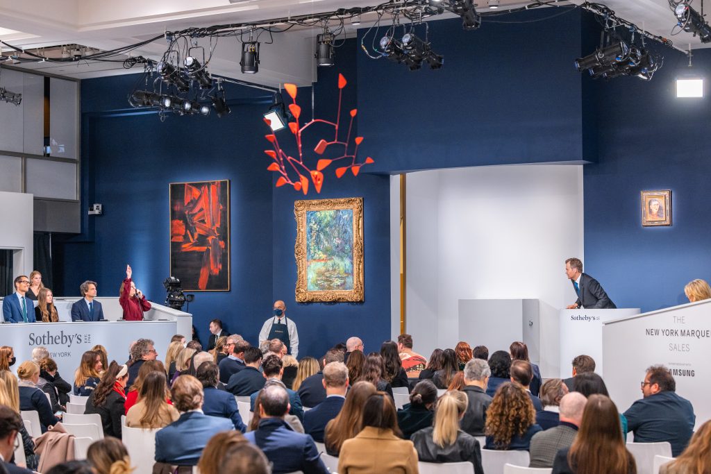 Sotheby's evening sale in New York. Courtesy of Sotheby's.
