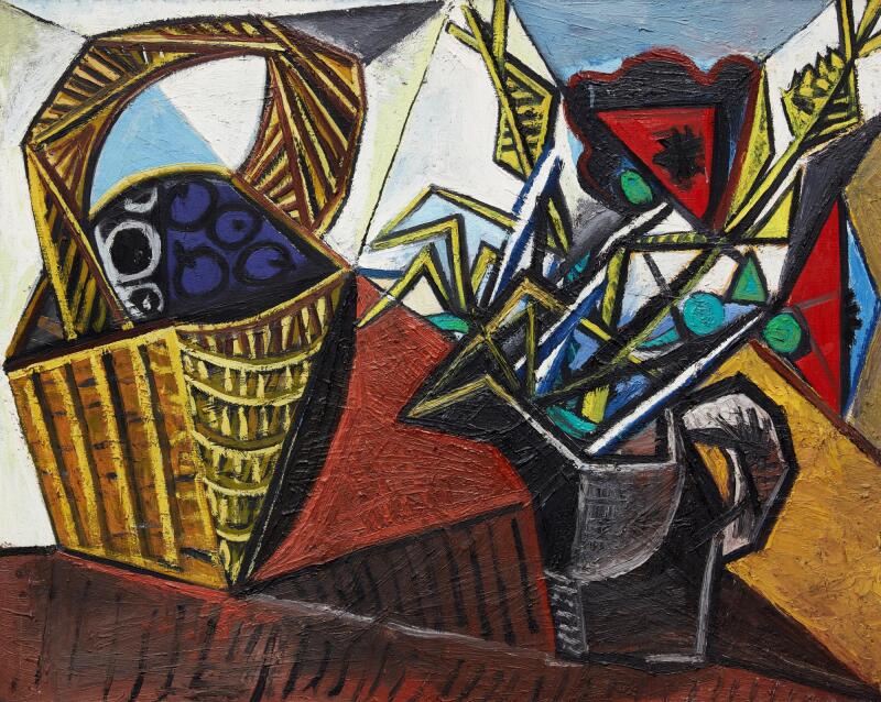 Pablo Picasso,<i> Nature morte au panier de fruits et aux fleurs</i> (1942). Courtesy of Sotheby's.