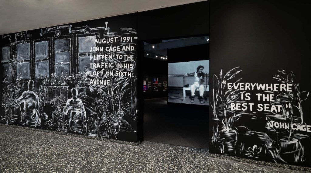 Installation view from “Laurie Anderson: The Weather” at the Hirshhorn Museum and Sculpture Garden, 2021. Courtesy of the artist. Photo by Ron Blunt.