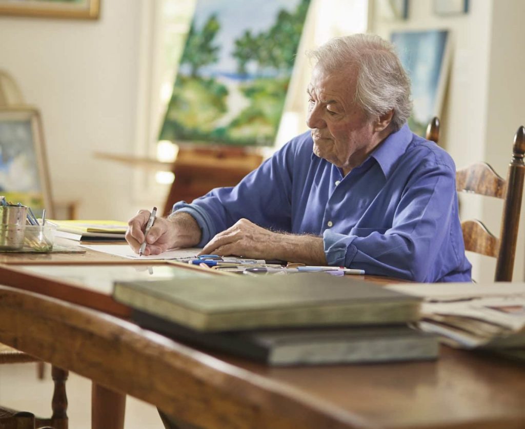 Jack Pepin in his studio. Photo by Thomas Hopkins, courtesy of the Stanford Museum and Nature Center. 