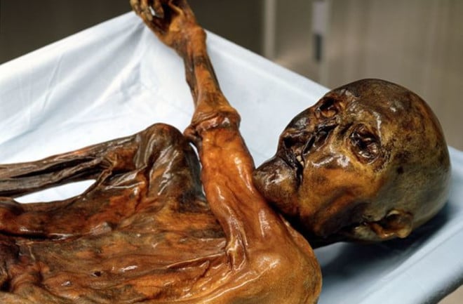 Ötzi the Iceman. Photo by the South Tyrol Museum of Archaeology.