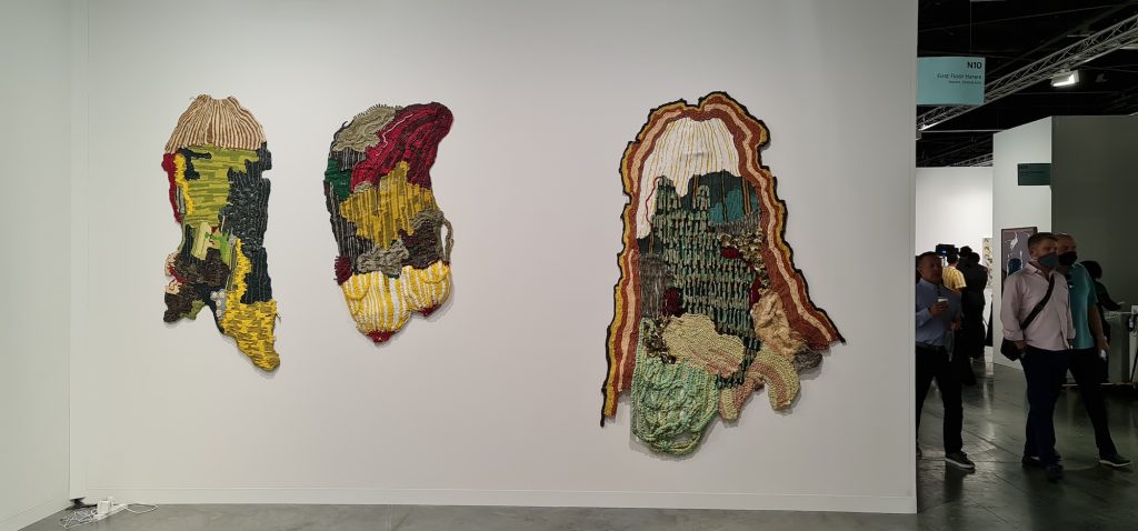 Works by Troy Makeza at Art Basel Miami Beach. Courtesy of the artist and First Floor Gallery Harare.