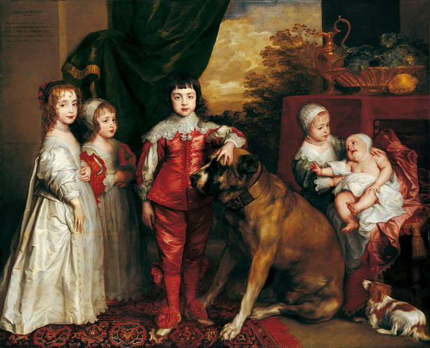 Anthony Van Dyck, The Five Eldest Children of Charles I (Signed and dated 1637). Courtesy of the Royal Collection Trust.