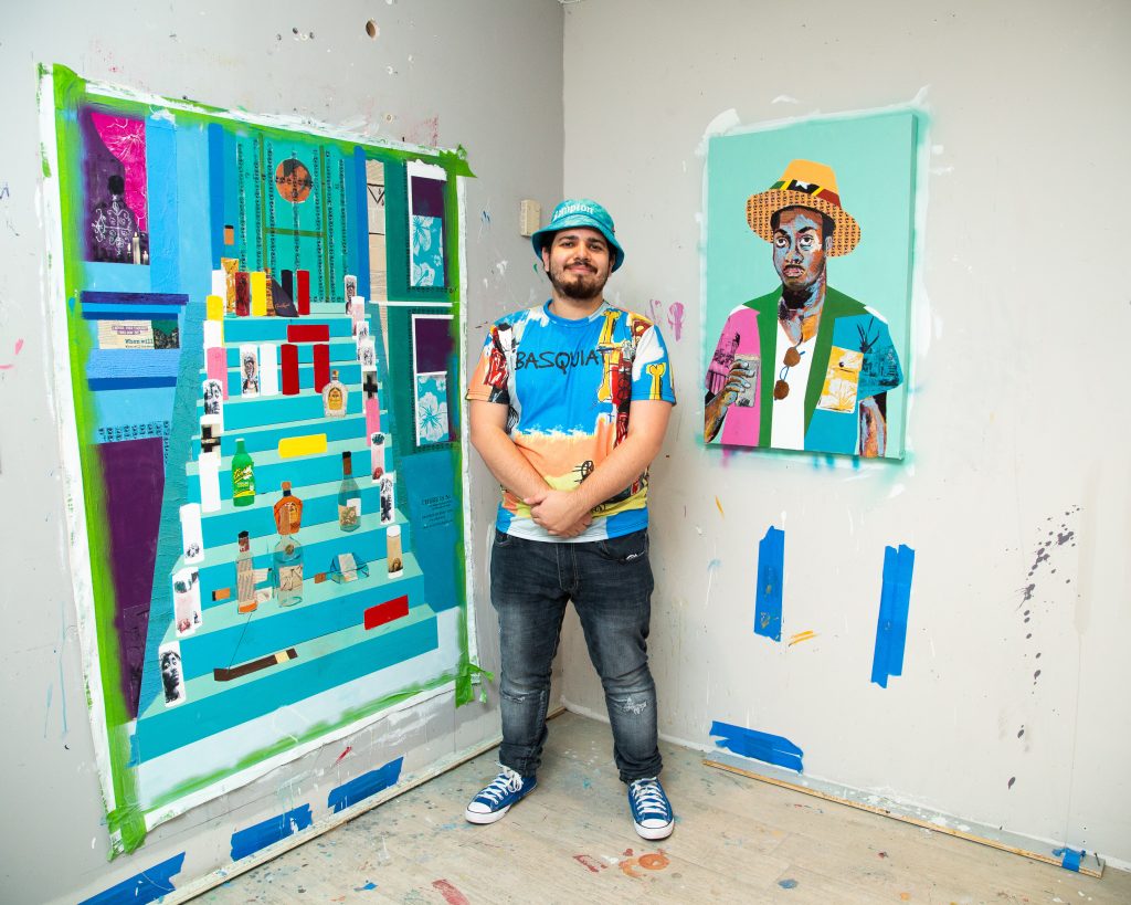 New Wave artist in residence Na'ye Perez at his studio in West Palm Beach. Photo by Tiffany Sage for BFA.