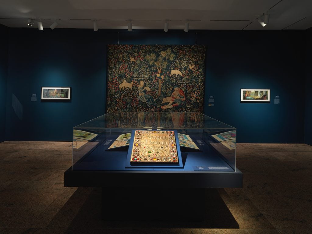 Install view, "Inspirational Walt Disney: Animation of French decorative arts at the Metropolitan Museum of Art." Photo: Paul Lakenauer, provided by The Metropolitan Museum of Art. © Disney