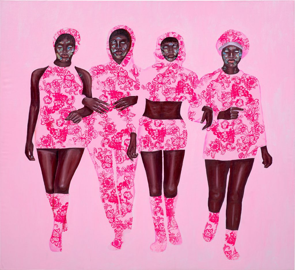 Emmanuel Taku, Sisters in Pink (2021). Image courtesy of Phillips.
